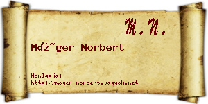 Móger Norbert névjegykártya